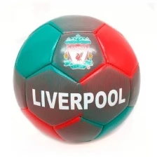 Футбольный мяч №5 с символикой ФК Ливерпуль (FС Liverpool), зелено-красный, Китай