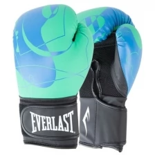 Перчатки тренировочные Everlast Spark 16oz синий/зеленый