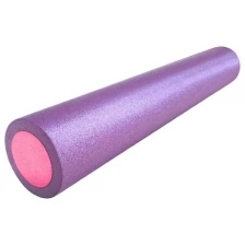PEF90-10 Ролик для йоги полнотелый 2-х цветный (фиолетовый/розовый) 90х15см. (B34498)